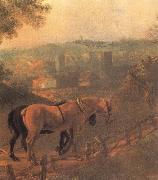 Thomas Gainsborough Detail of Landscape with a Woodcutter courting a Milkmaid painting